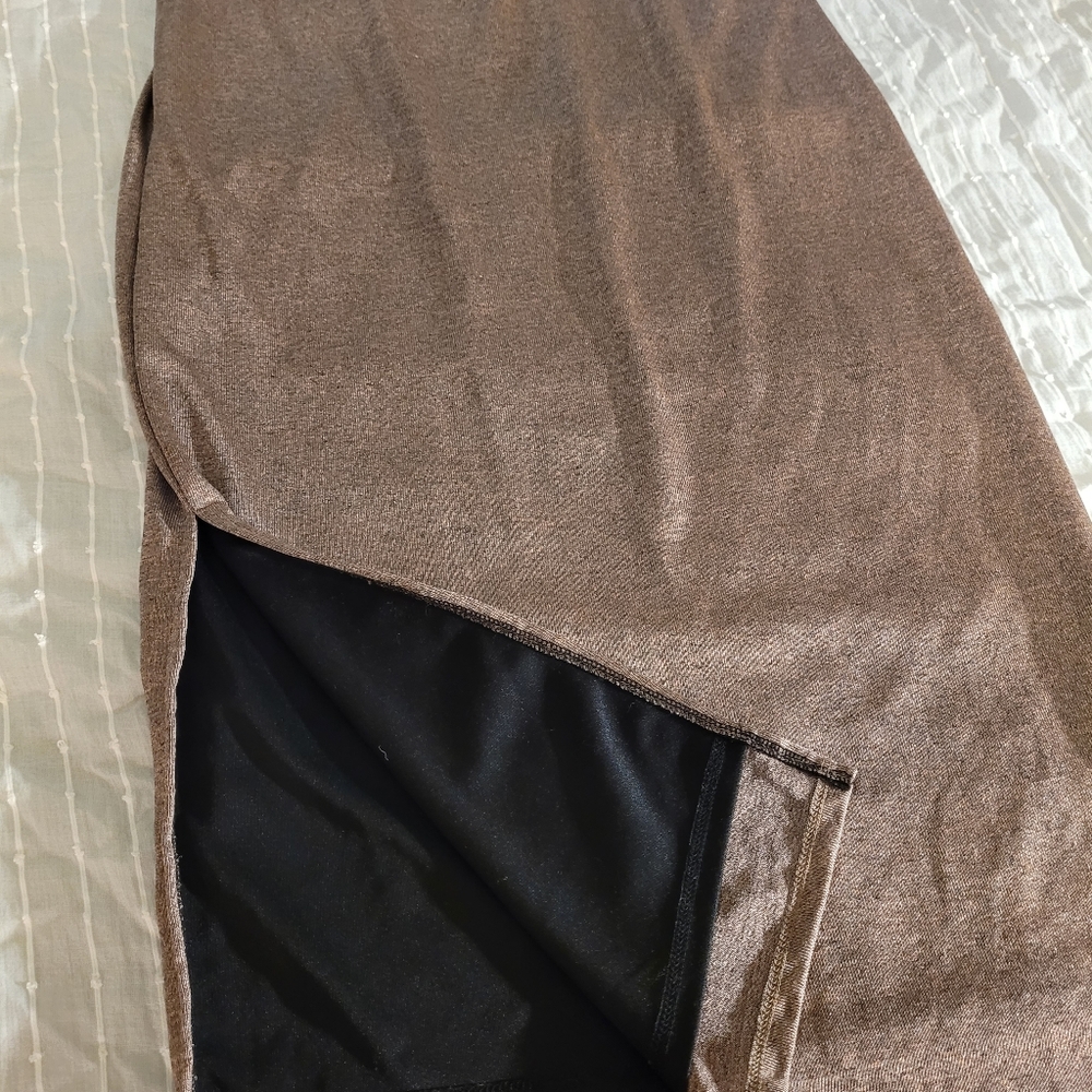 Wet Seal Slip Dress Metallic Pink with Slit - Picture 4 of 7